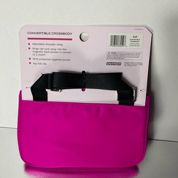 NWT Hot Pink & Black Convertible Crossbody Bag by SJP - Picture 2 of 3